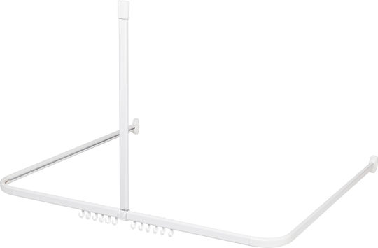 Sealskin Corner Shower Curtain Rod Aluminium White 90x90cm
