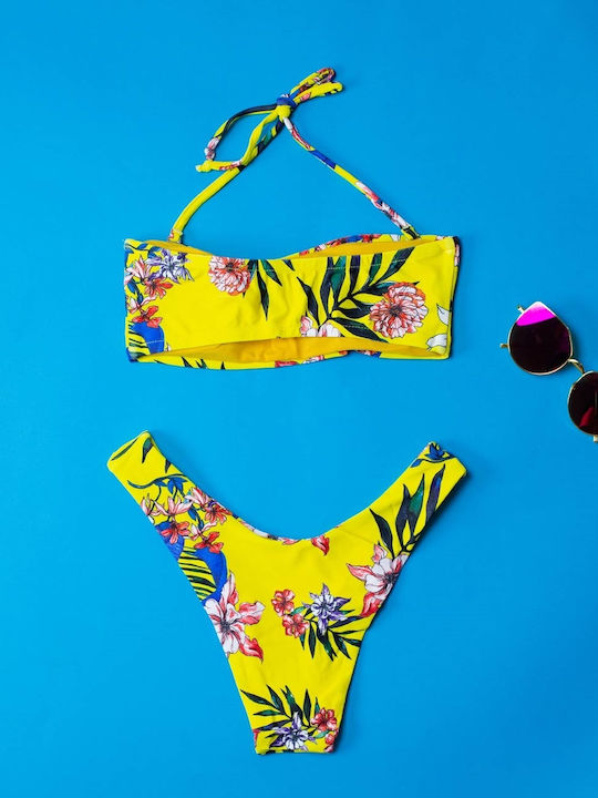 InShoes Set Bikini Brazilia Floral Galben