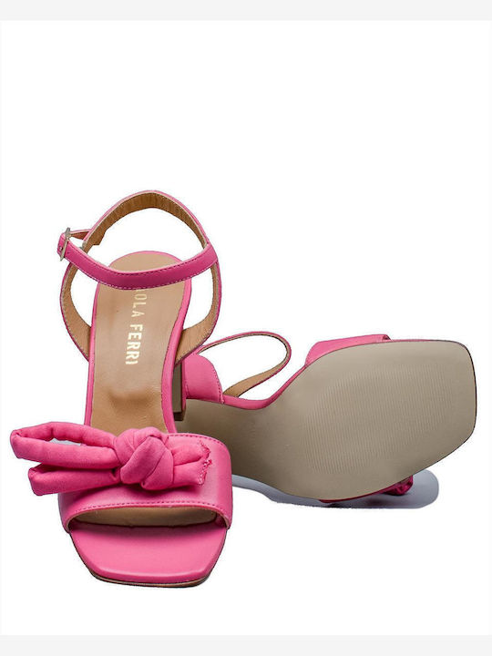 Leder Sandalen Fuchsie
