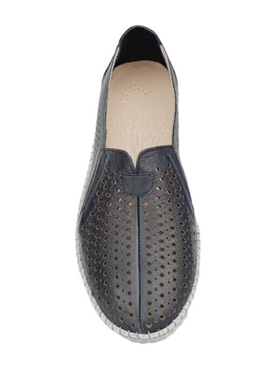 Ανατομικά Γυναικεία Slip-On Δερμάτινα Μαύρα