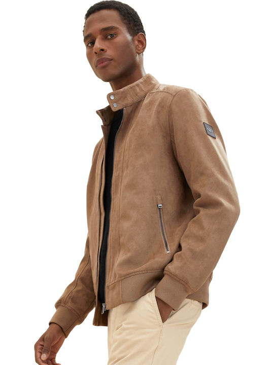 Faux Leather Jacket Brown
