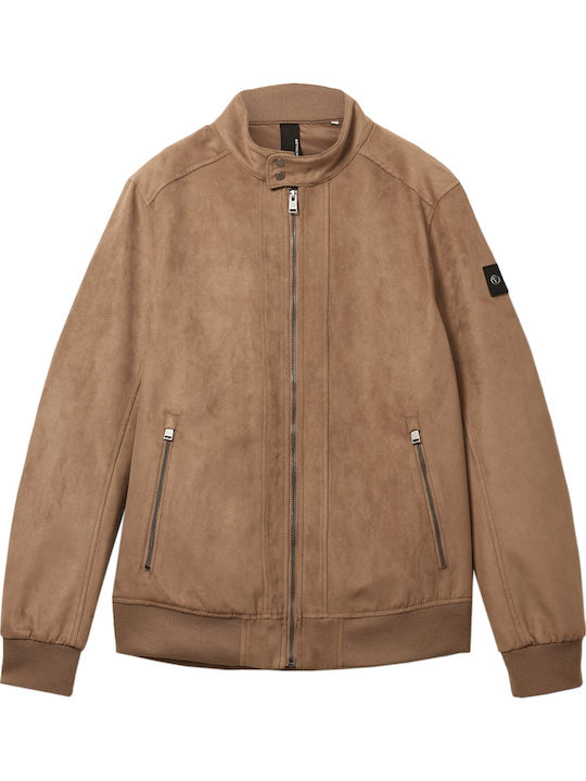 Faux Leather Jacket Brown
