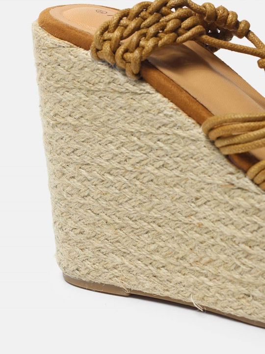 InShoes Platforme dama în stil espadrile Tabac maro