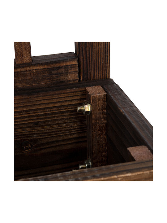 GloboStar Antipaxos Hanging Planter Wooden Brown 38x45x45cm.