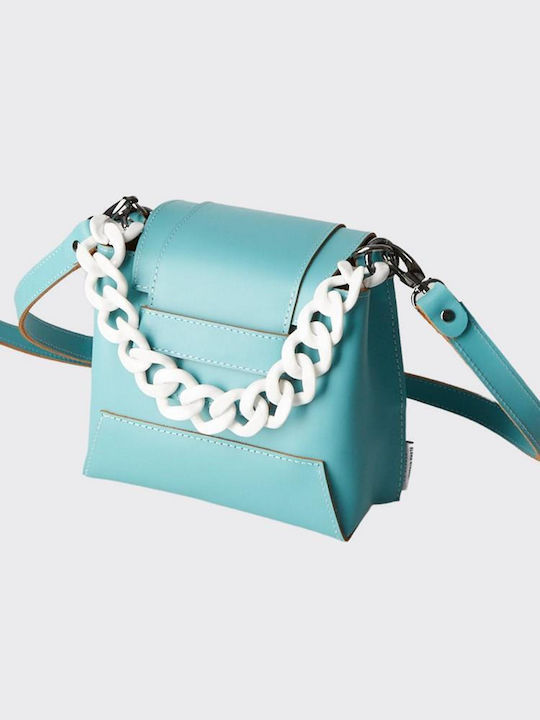 Elena Athanasiou Barrel Large Leder Damen Tasche Crossbody Blau