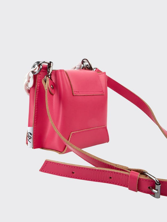 Elena Athanasiou Barrel Small Leder Damen Tasche Crossbody Fuchsie