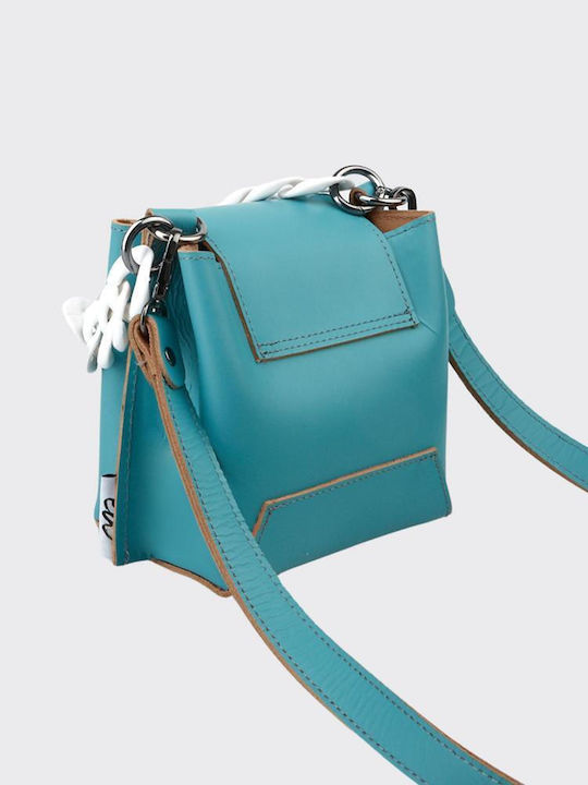 Elena Athanasiou Barrel Small Women's Leather Crossbody Bag Blue