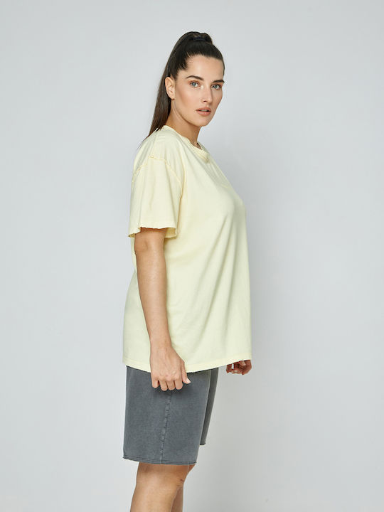 Mat Fashion Feminin Sport Tricou Galben