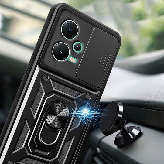 Techsuit Camshield Back Cover Πλαστικό / Σιλικόνης Μαύρο (Redmi Note 12 Pro+)