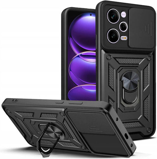 Techsuit Camshield Umschlag Rückseite Kunststoff / Silikon Schwarz (Redmi Note 12 Pro / Poco X5 Pro)