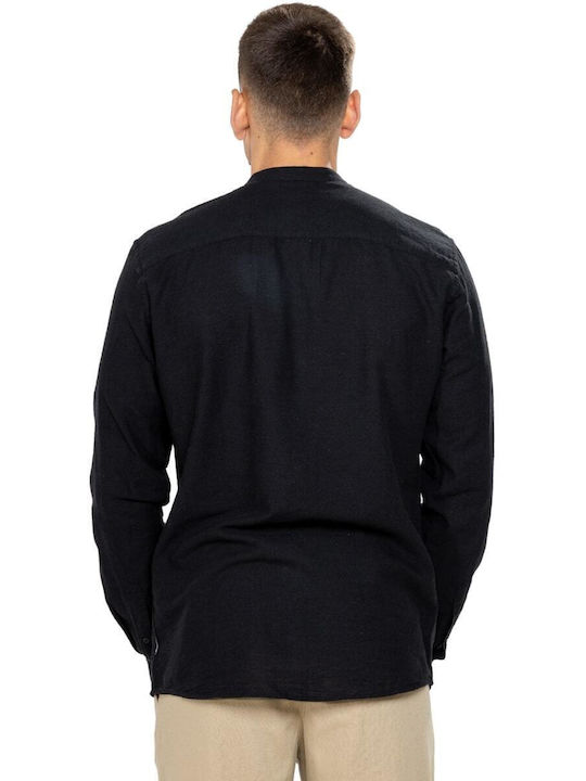 Only & Sons Men's Shirt Long Sleeve Linen Black