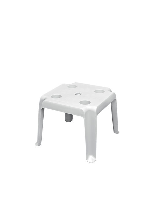 Tisch für kleine Außenbereiche Stabil White 44x44x38cm