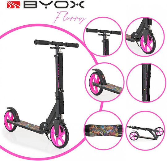 Byox Παιδικό Πατίνι Αναδιπλούμενο Flurry Δίτροχο για 8+ Ετών Ροζ