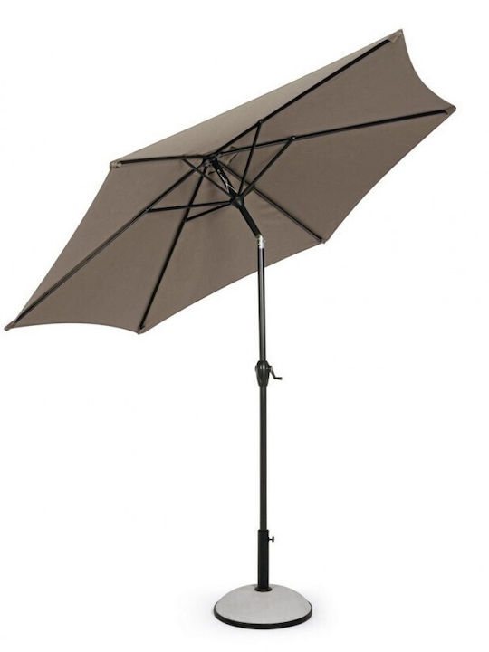 Round Aluminum Parasol Kalife Taupe Φ2.7xY2.35m