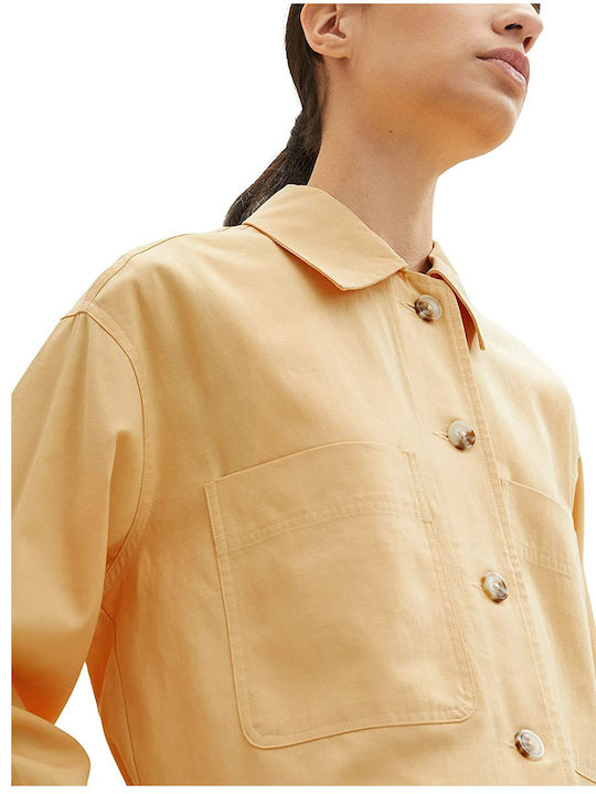 Women's Short Lifestyle Jacket for Spring or Autumn Beige