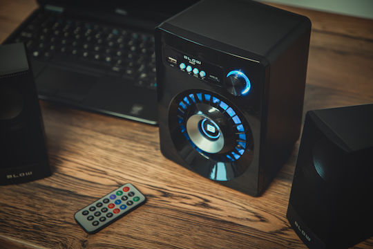 Blow MS-27 Ασύρματα Ηχεία Υπολογιστή 2.1 με Bluetooth και Ισχύ 16W σε Μαύρο Χρώμα