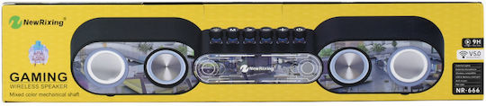 Andowl New Rixing NR-666 2.0 Speakers with RGB and Bluetooth 10W Black