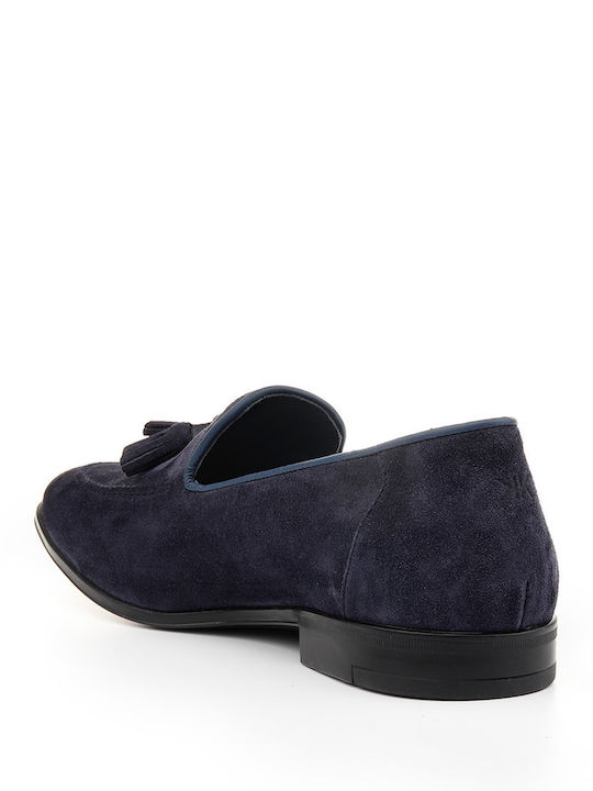 Δερμάτινα Ανδρικά Loafers σε Μπλε Χρώμα