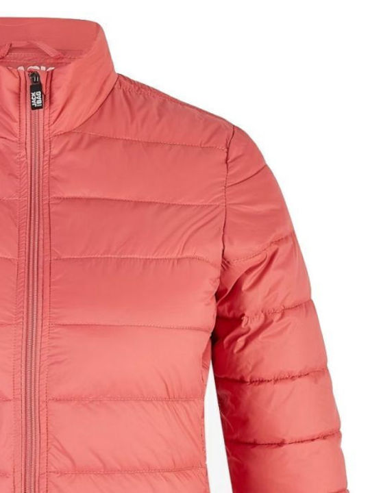 Women's for Hiking Short Puffer Jacket Waterproof for Winter Pink