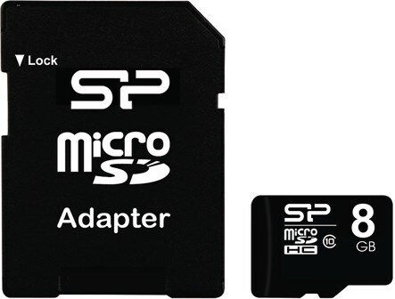 Silicon Power microSDHC 8GB Class 10 High Speed with Adapter