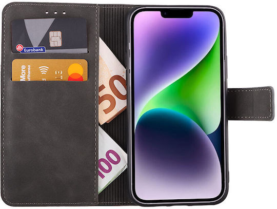 Lime Essential Magnet Book Δερματίνης Γκρι (iPhone 14)