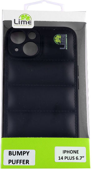 Lime Bumpy Puffer Back Cover Σιλικόνης με Λουράκι Μαύρο (iPhone 14 Plus)