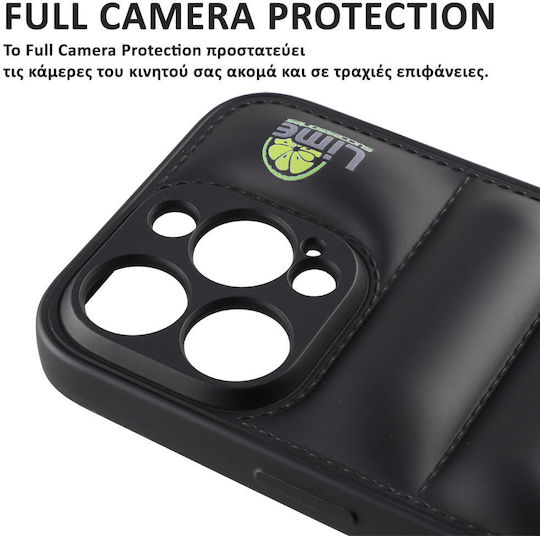 Lime Bumpy Puffer Back Cover Silicon cu Curea Negru (iPhone 12 / 12 Pro)