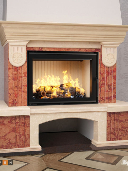 Saven Energy Eco Kaminofen Holz 15.1kW Gerade mit einer zu öffnenden Tür Geschlossenes Ausdehnungsgefäß