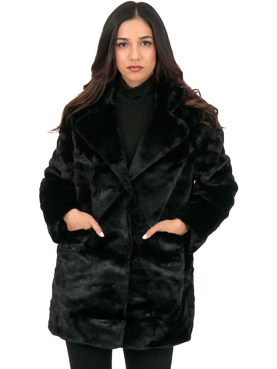 Women's Long Fur Black