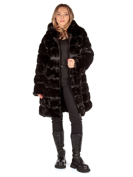 Silia D Women's Long Fur Black