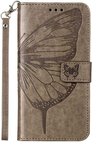Embossed Butterfly Brieftasche Synthetisches Leder Gray (OnePlus Nord CE 2 Lite 5G)