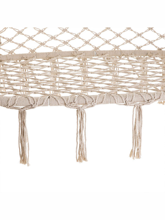 Corsica Hängende Garten & Veranda Schaukel 2 Sitze Stoff Weiß Belastbarkeit bis 150kg L130xB67xH110cm
