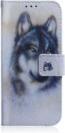 Coloured Drawing Wolf Wallet Δερματίνης Λευκό (OnePlus Nord CE 2 Lite)