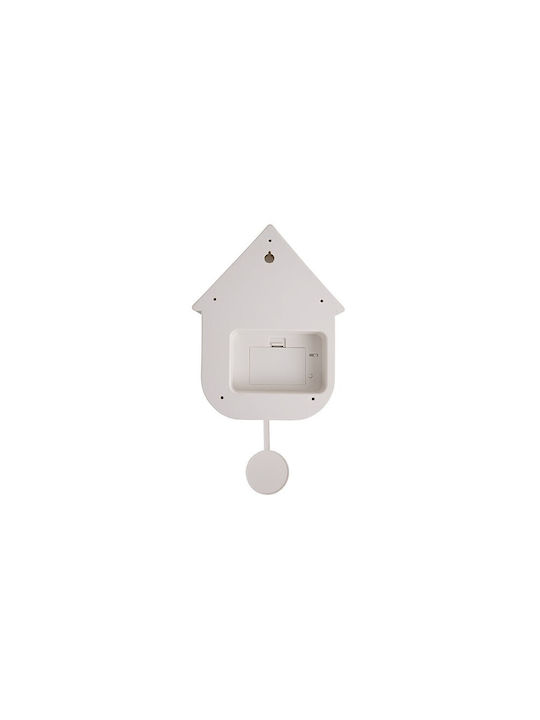 Karlsson Silent Wall Clock Plastic With Pendulum White 21.5x41cm