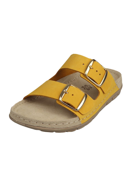 Sunny Sandals Sienna Δερμάτινα Γυναικεία Σανδάλια Ανατομικά Mayo