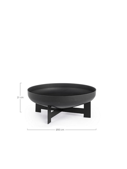 Bizzotto Effesto Round Black Огнище На открито от Глина Сив 50x50x21см
