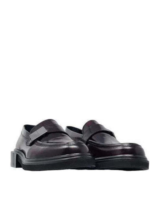 Men's Leather Moccasins Burgundy
