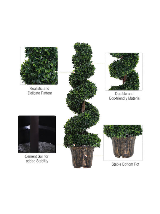 Outsunny Artificial Plant in Pot Buxus (Common box) Green 112cm 1pcs