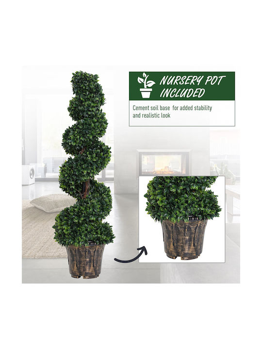 Изкуствено дърво за външно пространство Buxus (Обща кутия) Green 112см Outsunny