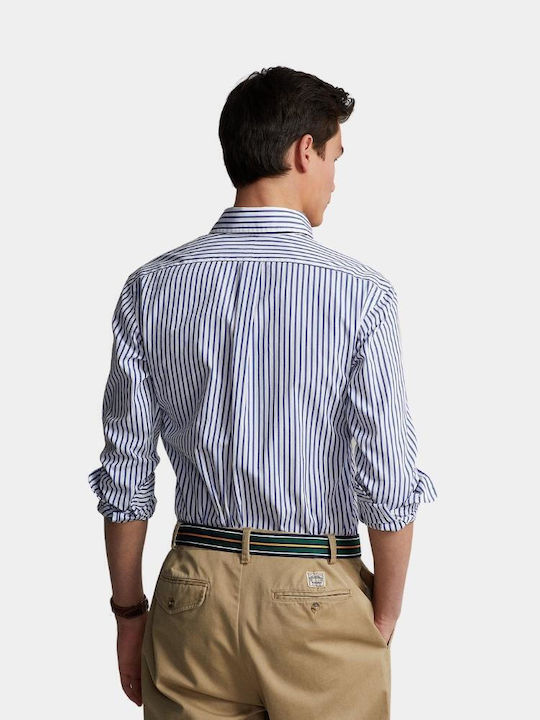 Ralph Lauren Men's Shirt Long Sleeve Striped Navy Blue
