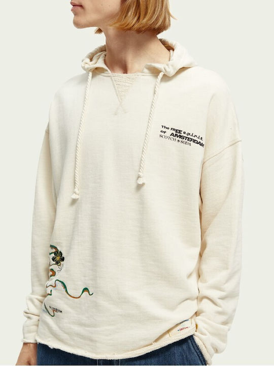 Scotch & Soda Men's Sweatshirt with Hood Beige