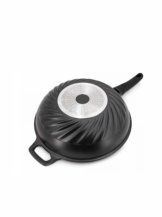 Cheffinger Wok από Αλουμίνιο Με Καπάκι με Αντικολλητική Επίστρωση 32cm