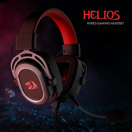 Redragon Helios H710 Over Ear Gaming Headset με σύνδεση USB Κόκκινο