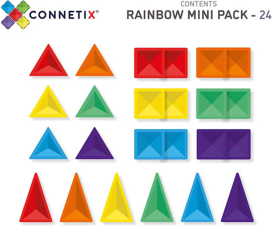 Connetix Μαγνητικό Παιχνίδι Κατασκευών Rainbow Mini για Παιδιά 3+ Ετών