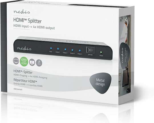Nedis HDMI Splitter 4K 60Hz Anthracite VSPL3474AT