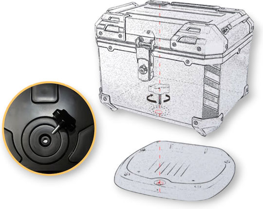 Maximus Mx520 Μπαγκαζιέρα Μοτοσυκλέτας 45lt Μαύρη