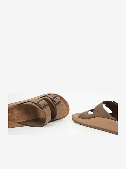 Leder Herrensandalen in Beige Farbe