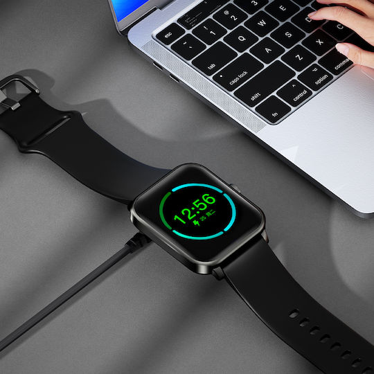 QCY GTS S2 44mm Smartwatch mit Pulsmesser (Schwarz)