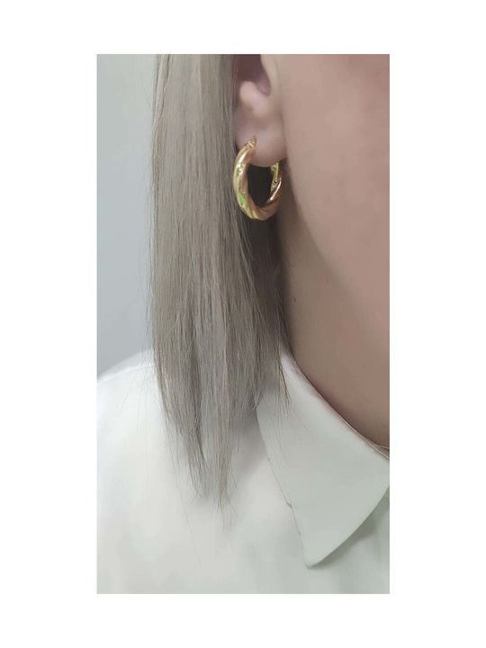 Silver earrings Silver 925 Gold plated hoops KVK-15202Y