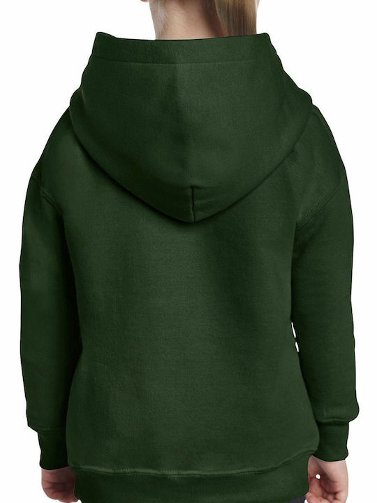 Gildan Kids Sweatshirt with Hood and Pocket Green